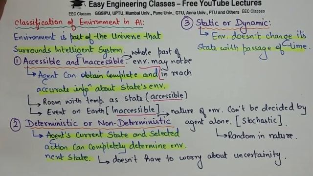 L8: Classification of Environment in Artificial Intelligence | Artificial Intelligence Lectures