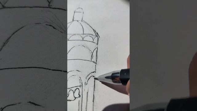 колокольня в Коломенском) #акварель #рисование #пейзаж #art #watercolorart #drawing смотреть онлайн