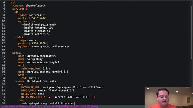 Ruby on Rails Continuous Integration with Github Actions
