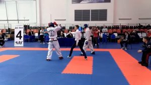 Таеквондо МФТ Чемпионат Москвы 2017 спарринг2 Taekwondo ITF sparring