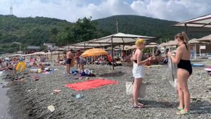 ДЮРСО , обстановка на пляже (погода на море, пляж после дождя) часть 2