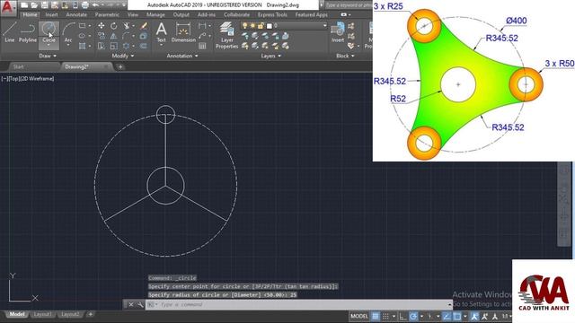 Practice AutoCAD 2D drawing - 7