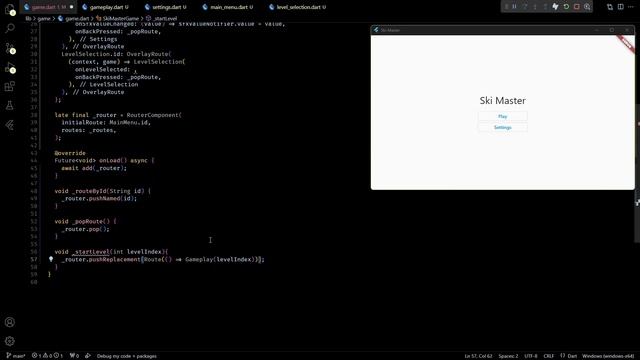 2. Game Flow Setup - Ski Master | Flutter + Flame Game Development