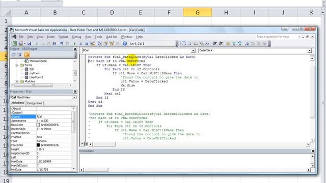 Excel VBA USERFORMS #25 Date Picker Calendar revealed! Loop through Userforms and Controls Example смотреть онлайн