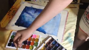 Мастер-класс для детей среднего возраста «Краски космоса» (акварель) – Мария Очередко