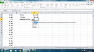 Statistics - Excel 2010 - Descriptive Statistics Using Formulas