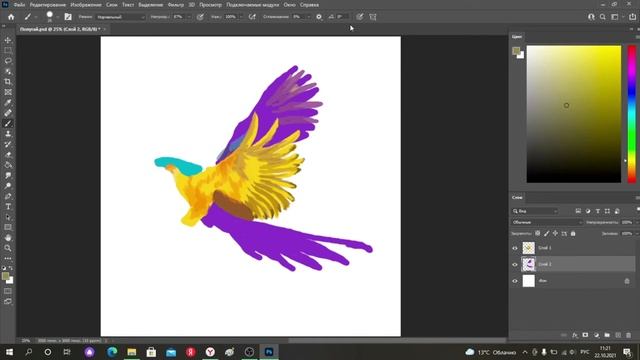 РИСОВАНИЕ В PHOTOSHOP | Как рисовать птицу | Попугай | Фотошоп для новичков