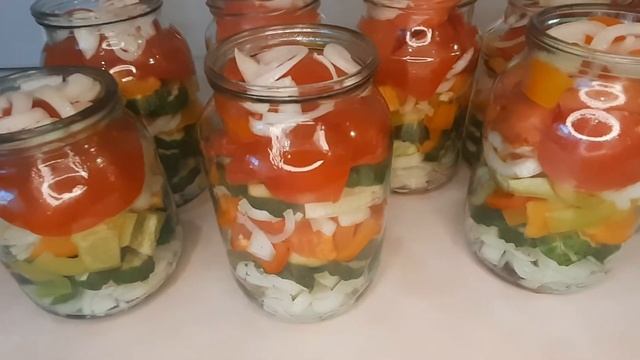 САЛАТ СЛОЯМИ ИЗ ОВОЩЕЙ НА ЗИМУ ???? смотреть онлайн