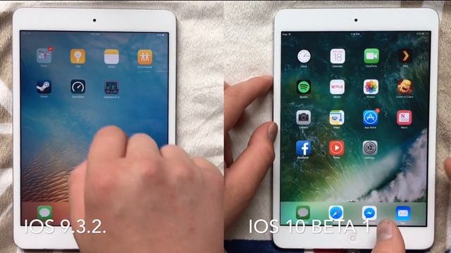 iOS: 9.3.2 vs 10 Beta 1 on A7 Chip iPhone 5s iPad mini 2 iPad Air смотреть онлайн