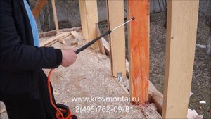 Строим каркасный дом. (День 5)  Монтаж стропил.