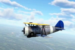 Бой на американском истребителе F3F-2 в аркадном режиме в War Thunder.