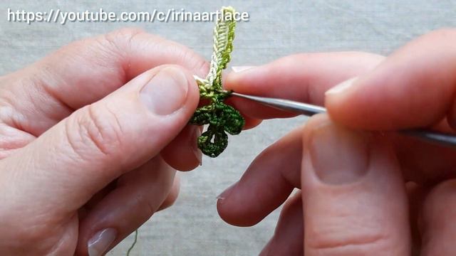 Листик крючком для ирландского кружева