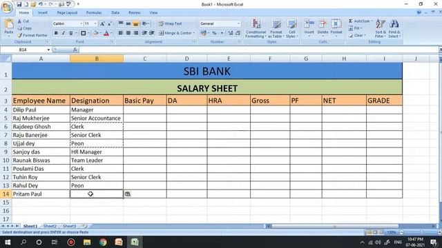 Employee Salary Sheet - MS Excel 2007 - Class 12 Computer Application practical WBCHSE CBSE смотреть онлайн