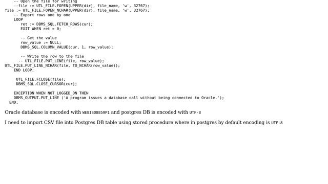 Databases: How to export data in Oracle database into CSV file with UTF-8 format? смотреть онлайн
