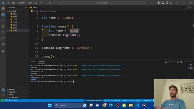 Scope and it's Types in Javascript ?|| JS COURSE || JS-009 - Roshan Rajurkar