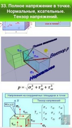 33. Механическое напряжение, нормальное, касательные напряжения.  #automobile #механики #education