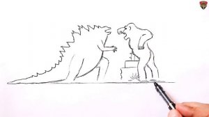 How to draw a Godzilla vs King Kong | Drawing Tutorial