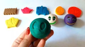 Лепим фигурки трафаретом из Play Doh Красим пальчики