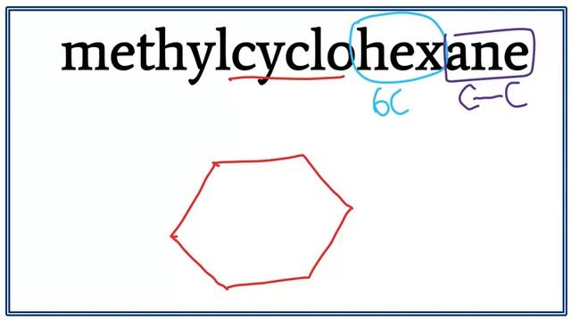 How to draw the structure for methylcyclohexane | Cyclic Compounds | Drawing Alkanes | Chemistry смотреть онлайн
