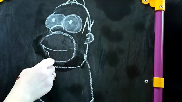 Как нарисовать Гомера Симпсона мелом? Рисунок поэтапно. Гомер Симпсон. Урок рисования 1 смотреть онлайн