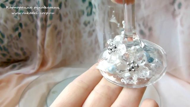 Свадебные бокалы ручной работы "Нежность"