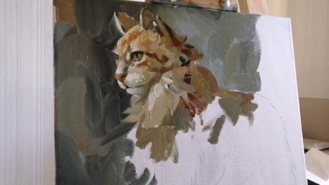 Как написать кота маслом. Мастер класс по живописи. смотреть онлайн
