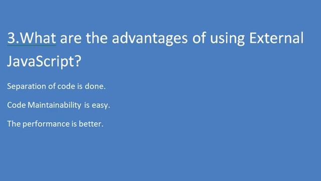 3.Advantagesof using external script?||Javascript interview questions and answers