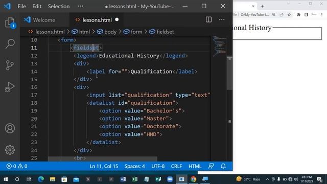 FIELDSET, LEGEND, AND DATALIST ELEMENTS: How to use to these uncommonly used html elements.