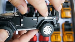 Jeep Wrangler Rubicon открывается всё, горят фары, звук - машинка Джип Рэнглер Рубикон масштаб 1/32