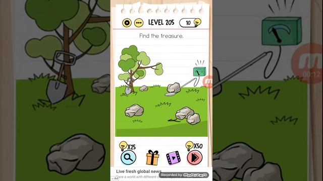 Brain test level 205 find the treasure walkthrough смотреть онлайн