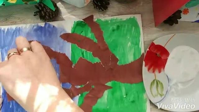 ВЕСЕННЯЯ АППЛИКАЦИЯ из СКОМКАННЫХ САЛФЕТОК?