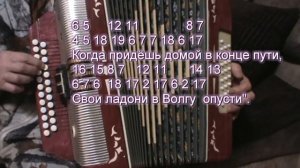 Течёт река Волга с нотами в цифрах