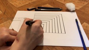 3Д рисунок карандашом для начинающих, легко и поэтапно / 3D pencil drawing on a piece of paper.