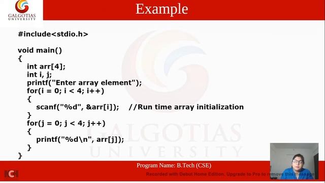 BCS01T1003, Computer Programming for Problem Solving Using C:Arrays - 2