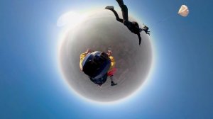 Экстремальный групповой прыжок с парашютом камера 360