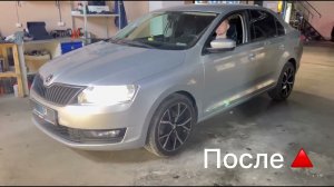 Установили bi-led модули на Skoda Rapid