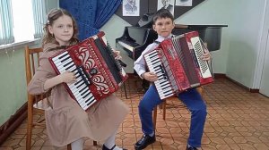 Дует акордеоністів «АКОГРАЙ» у складі Ангеліна Овсяник та Дмитро Магула.А.Січ. «Весела перерва».