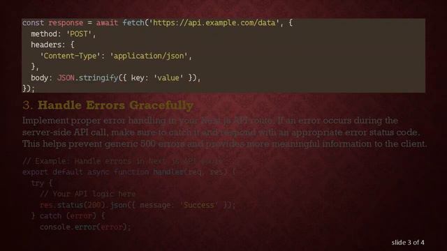 Troubleshooting 500 Internal Server Error in Next.js Server-Side API Calls with Node.js