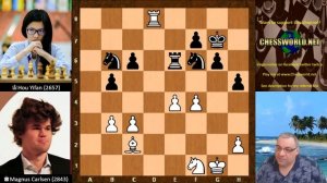 Interesting Chess game: Magnus Carlsen vs Yifan Hou : GRENKE Chess Classic (2018): Bishop's Opening