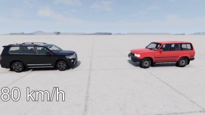 TOYOTA LC 80 vs TOYOTA LC 200! 150 Km/H CRASH TEST! - BeamNg Drive