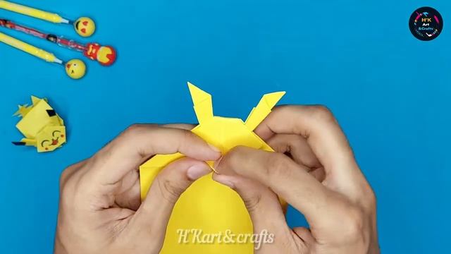 Origami JUMPING PIKACHU (origami Pokemon, Hopping Pikachu)