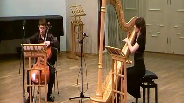 Elizaveta Bushueva, harp and Peter Gladysh,cello plays Tedeschi Elegia смотреть онлайн