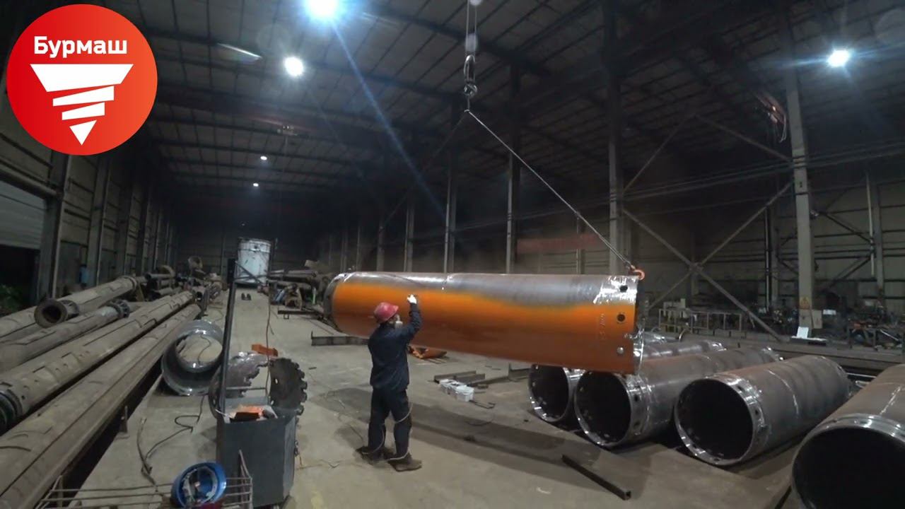 Покраска обсадной трубы. Производство - завод "Бурмаш". смотреть онлайн