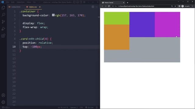 Make Flex Items Overlap in CSS Flexbox