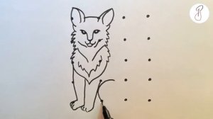 (4×5) Dots to draw a Fox drawing / How to draw a Fox with help of Dots