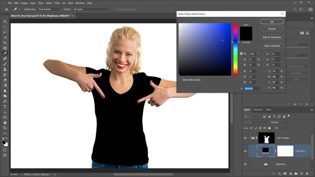 Best Way To Turn BLACK Into ANY COLOR in Photoshop [Including White!] смотреть онлайн