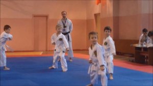 Экзамен по каратэ на белый пояс (9 кю). Karate exam on 9 kyu