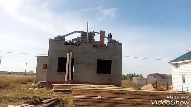 Строительсво дома "4-7 день работы каменьщиков"