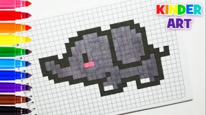 Слон - Рисунок по клеточкам