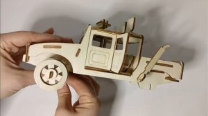 Сборная деревянная модель Военный внедорожник, серии Военная техника от ТМ Чудо-